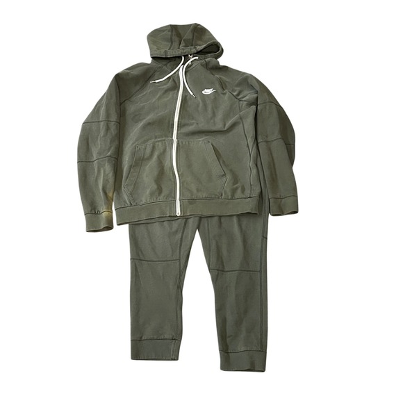 Nike Other - Nike Tech Fleece Full Zip Hoodie Jogger Pants Set Green Size M